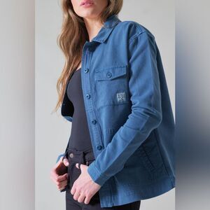 Kimes Ranch Cloverleaf Blue Corduroy Shirt Jacket Shacket Western Size Small